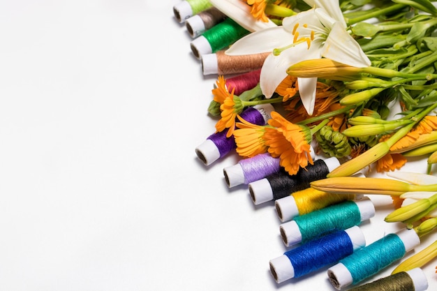 haft - kompozycja kwiatowa